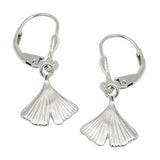 Ohrbrisur Ohrhänger Ohrringe 27x11mm Ginkgoblatt rhodiniert Silber 925