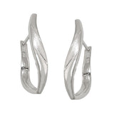 Creole Klappscharnier 25x4mm oval teilmattiert rhodiniert Silber 925