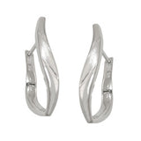 Creole Klappscharnier 25x4mm oval teilmattiert rhodiniert Silber 925