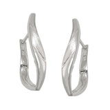 Creole Klappscharnier 25x4mm oval teilmattiert rhodiniert Silber 925