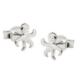Stecker 8x9mm Krake glänzend rhodiniert Silber 925