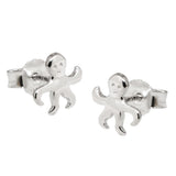 Stecker 8x9mm Krake glänzend rhodiniert Silber 925