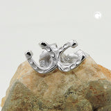 Stecker 6x5mm Hufeisen rhodiniert Silber 925