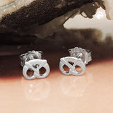 Stecker, Brezel, rhodiniert, Silber 925