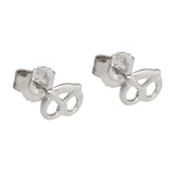 Stecker, Brezel, rhodiniert, Silber 925