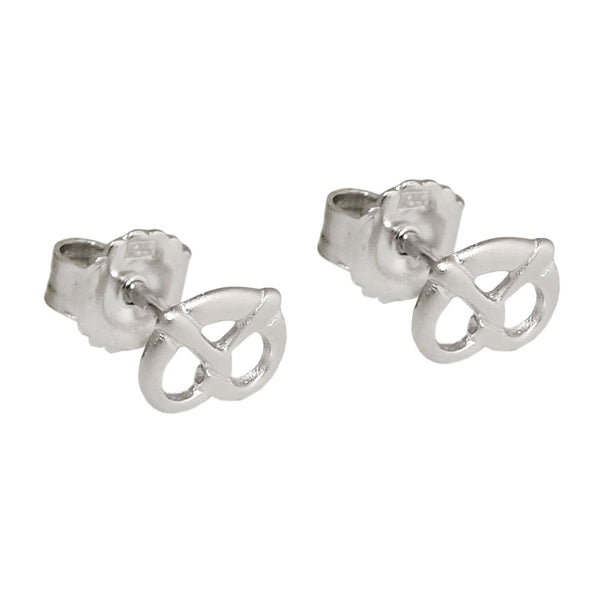 Stecker, Brezel, rhodiniert, Silber 925