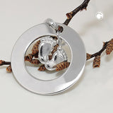 Anhänger 26mm Gravuranhänger Kreis mit 2 Füßen Silber 925