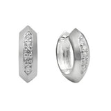 Creole 15x5mm Klappscharnier matt-glänzend Zirkonias Silber 925