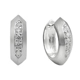 Creole 15x5mm Klappscharnier matt-glänzend Zirkonias Silber 925