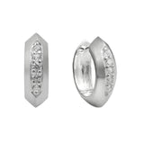 Creole 15x5mm Klappscharnier matt-glänzend Zirkonias Silber 925