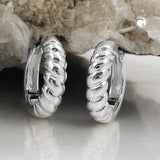 Creole 16x4mm Klappscharnier glänzend Silber 925