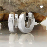 Creole 13x3mm Klappscharnier glänzend Silber 925