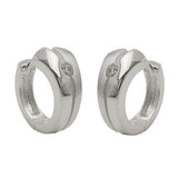 Creole 16x9mm Klappscharnier V-Form Zirkonia matt-glänzend Silber 925