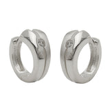Creole 16x9mm Klappscharnier V-Form Zirkonia matt-glänzend Silber 925