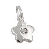 Anhänger 8,5mm Blume mit Zirkonia weiß Silber 925