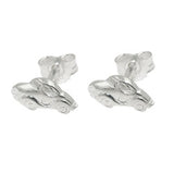 Stecker 4x9mm kleines französisches Auto glänzend Silber 925