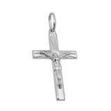 Anhänger 30x19mm Kreuz mit Jesus glänzend rhodiniert Silber 925