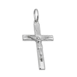 Anhänger 30x19mm Kreuz mit Jesus glänzend rhodiniert Silber 925