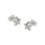 Stecker 6mm Stern mit Zirkonia teilmatt Silber 925