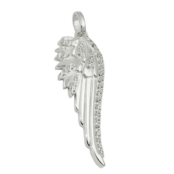 Anhänger 33x11mm Engelsflügel Zirkonia Silber 925