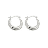 Creole 13mm bauchig Drahtcreole mit Bügelverschluss Silber 925