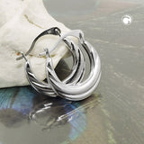 Creole 13mm bauchig Drahtcreole mit Bügelverschluss Silber 925