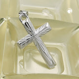 Anhänger 35x21mm Kreuz diamantiert Silber 925