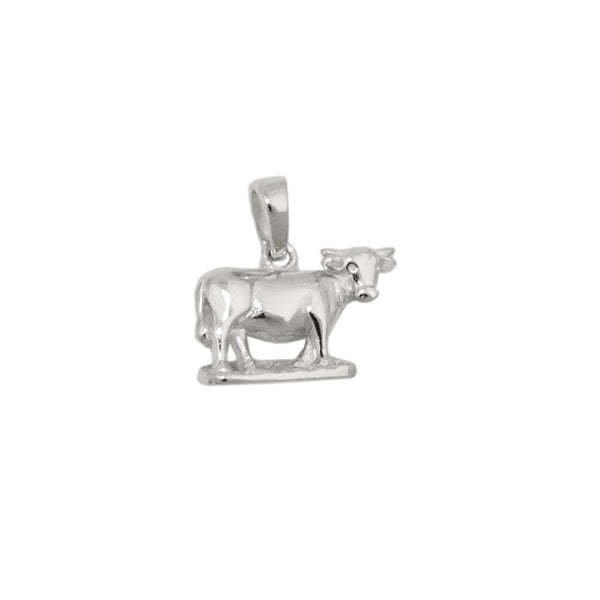 Anhänger 8x15mm Kuh rhodiniert Silber 925