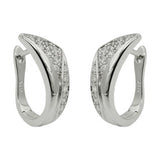 Creole 17x8mm Klappscharnier Zirkonias rhodiniert Silber 925