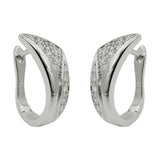 Creole 17x8mm Klappscharnier Zirkonias rhodiniert Silber 925
