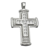 Anhänger 31x23mm Kreuz mit Zirkonias rhodiniert Silber 925