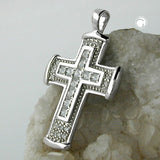 Anhänger 31x23mm Kreuz mit Zirkonias rhodiniert Silber 925