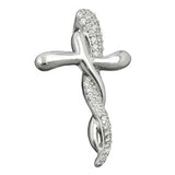 Anhänger 29x18mm Kreuz mit Zirkonias rhodiniert Silber 925