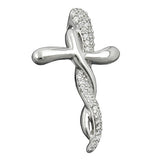 Anhänger 29x18mm Kreuz mit Zirkonias rhodiniert Silber 925