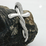 Anhänger 29x18mm Kreuz mit Zirkonias rhodiniert Silber 925