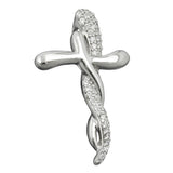 Anhänger 29x18mm Kreuz mit Zirkonias rhodiniert Silber 925