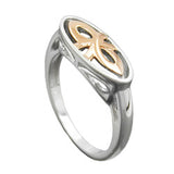 Ring 7mm bicolor rotvergoldet glänzend rhodiniert Silber 925 Ringgröße 54