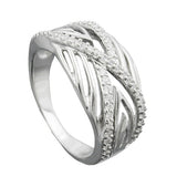 Ring 11mm mit vielen Zirkonias glänzend rhodiniert Silber 925 Ringgröße 62