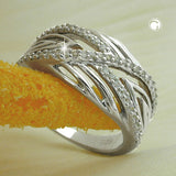 Ring 11mm mit vielen Zirkonias glänzend rhodiniert Silber 925 Ringgröße 62