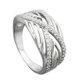 Ring 11mm mit vielen Zirkonias glänzend rhodiniert Silber 925 Ringgröße 62