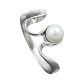 Ring mit 5mm Zuchtperle rhodiniert Silber 925 Ringgröße 58