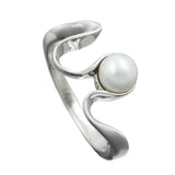 Ring mit 5mm Zuchtperle rhodiniert Silber 925 Ringgröße 58