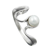 Ring mit 5mm Zuchtperle rhodiniert Silber 925 Ringgröße 60