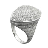 Ring 23x11mm mit vielen Zirkonias Silber rhodiniert 925 Ringgröße 58