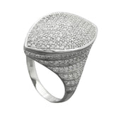 Ring 23x11mm mit vielen Zirkonias Silber rhodiniert 925 Ringgröße 58
