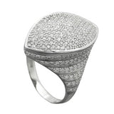 Ring 23x11mm mit vielen Zirkonias rhodiniert Silber 925 Ringgröße 60