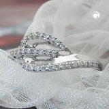 Ring 8mm mit vielen Zirkonias glänzend rhodiniert Silber 925 Ringgröße 58