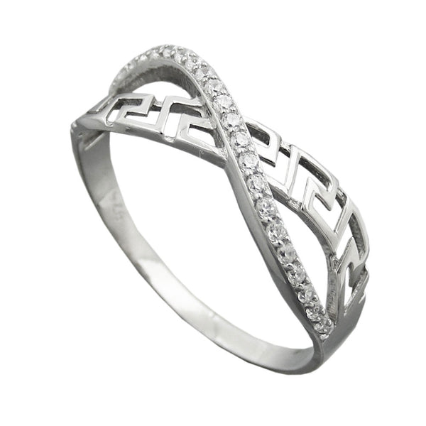 Ring 11mm mit vielen Zirkonias glänzend rhodiniert Silber 925 Ringgröße 58