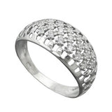 Ring 9mm mit vielen Zirkonias glänzend rhodiniert Silber 925 Ringgröße 57