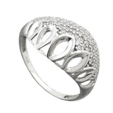 Ring 13mm mit vielen Zirkonias glänzend rhodiniert Silber 925 Ringgröße 58